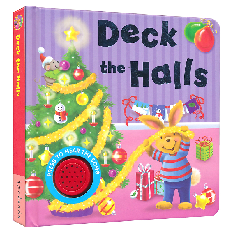 deck the halls 闪亮的圣诞节 音乐 纸板 儿歌英语童谣 英文原版进口