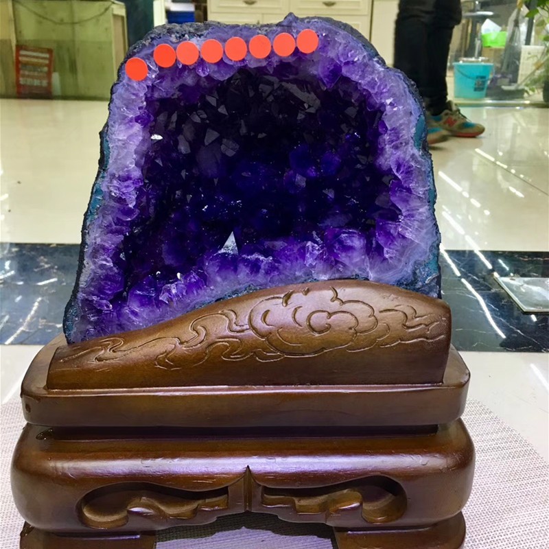 君政收藏款紫晶洞摆件颜色浓郁颗粒饱满品相端正家居办公摆放美观大气