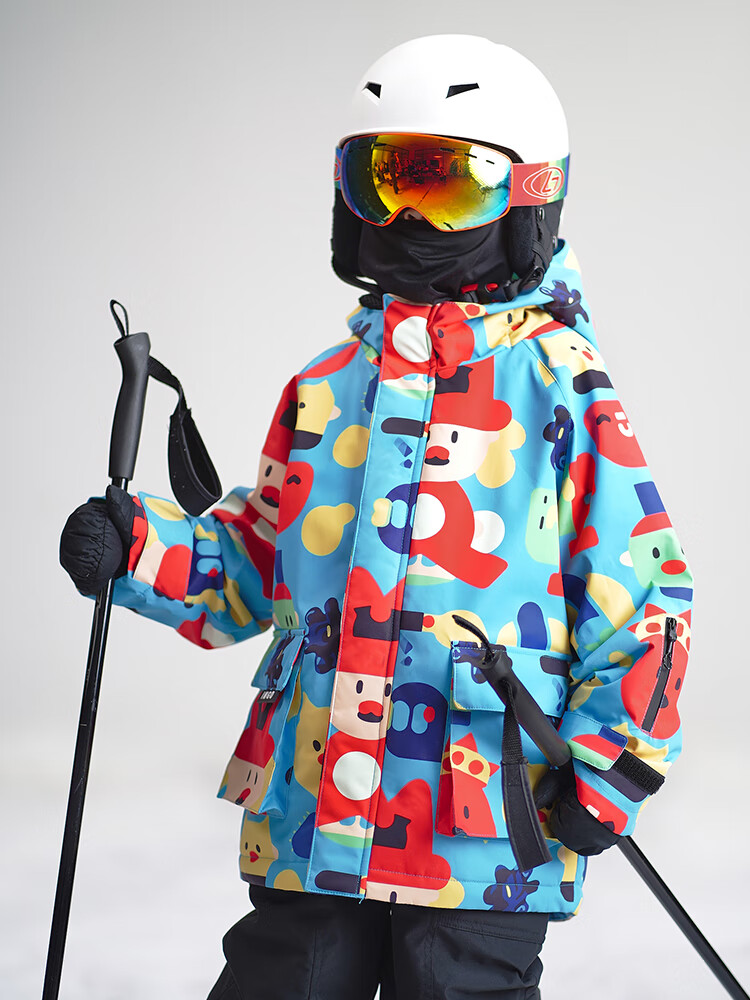 imgo儿童滑雪服男女同款保暖户外防水三合一滑雪装备单双板 小红人