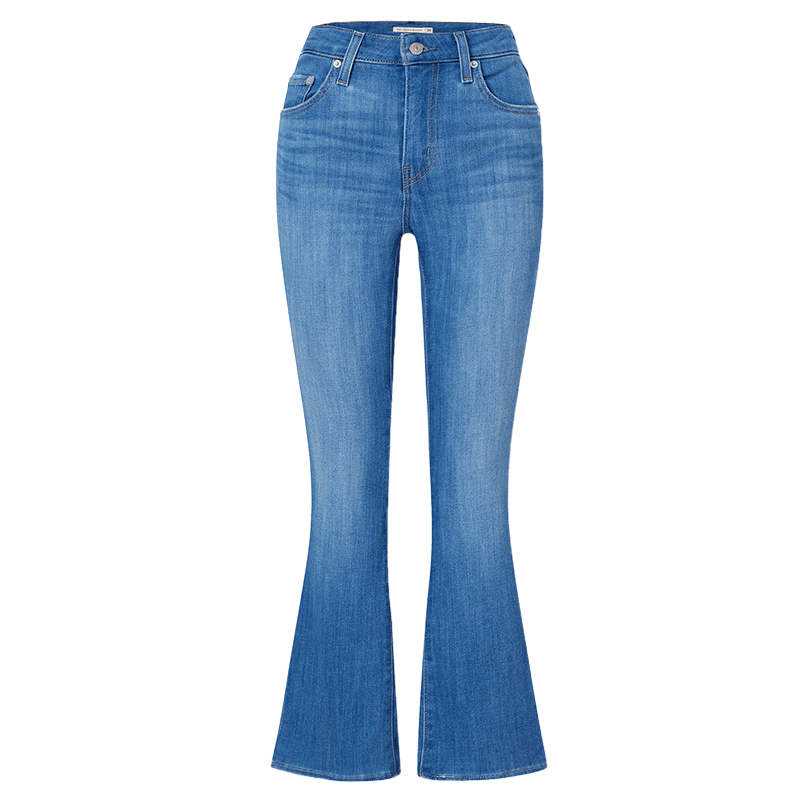 levis李维斯2024春夏725复古微喇女士牛仔裤高腰显瘦休闲人鱼裤 蓝色