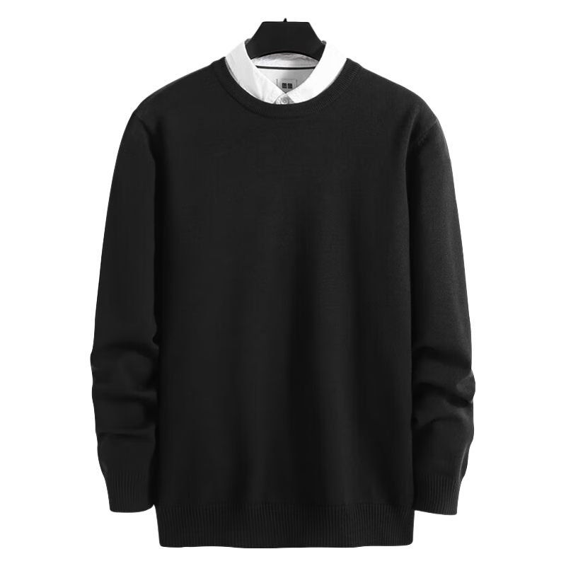 百亿补贴:真维斯(JEANSWEST)毛衣男秋冬新款针织衫青少年针线衫内搭保暖百搭纯色打底衫毛线衫 黑色(常规) XL(推荐130-150斤)52.9元