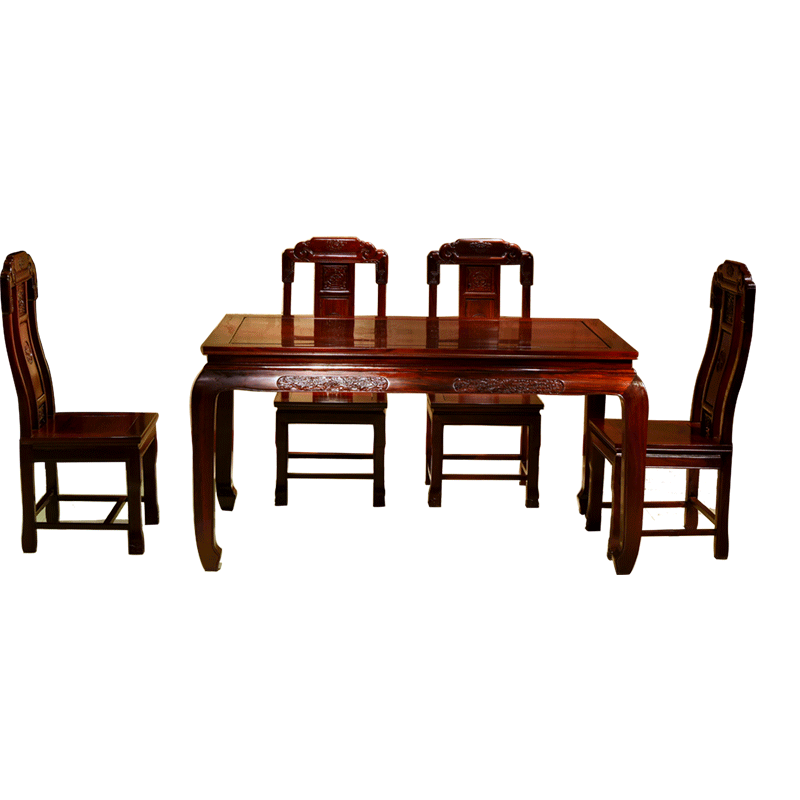 一舍 非国标红木东非酸枝(学名:古夷苏木)餐桌椅组合长方形客厅饭桌饭台新中式古典中小户型实木家具 餐桌单桌