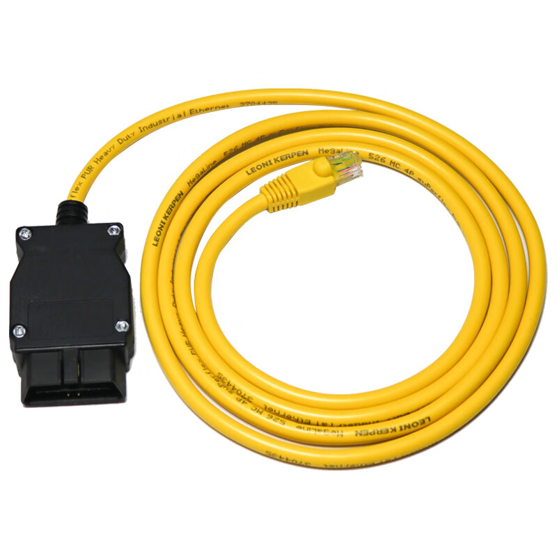 鹿途适用obd车载诊断连接器 宝马吉利volvo刷隐藏以太网水晶头接口线