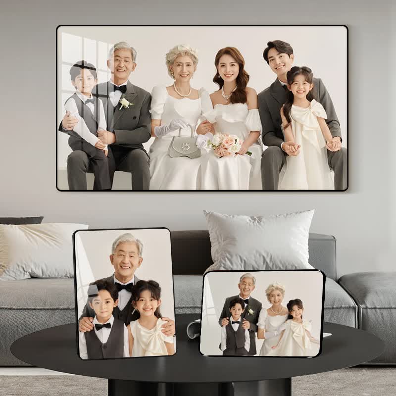 挂墙制作家人团圆照相框 拉菲黑【防摔pvc包边】 12寸摆台【20*30cm】