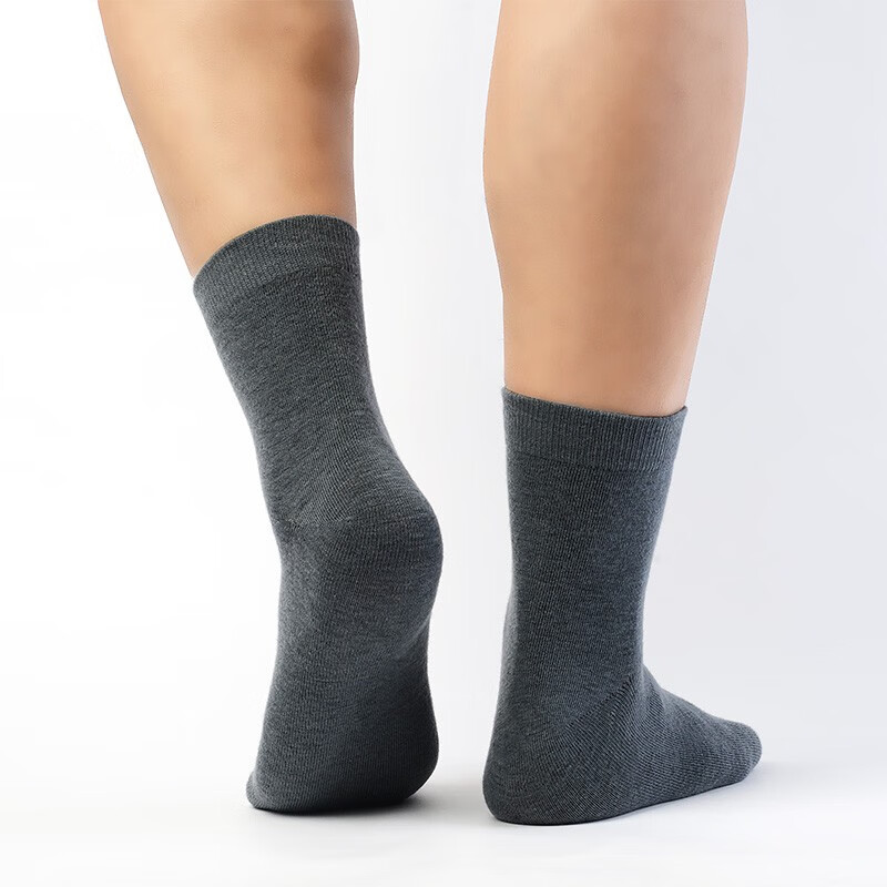 可代尔秋冬羊毛男袜保暖不臃肿舒适亲肤不扎脚男士中筒商务休闲厚毛袜子 深橄榄绿2双+深岩灰2双/ 4双