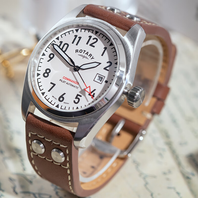 劳特莱（Rotary）英国 突击队系列男表自动机械手表飞行员欧美男士腕表生日礼物 GS05470/18