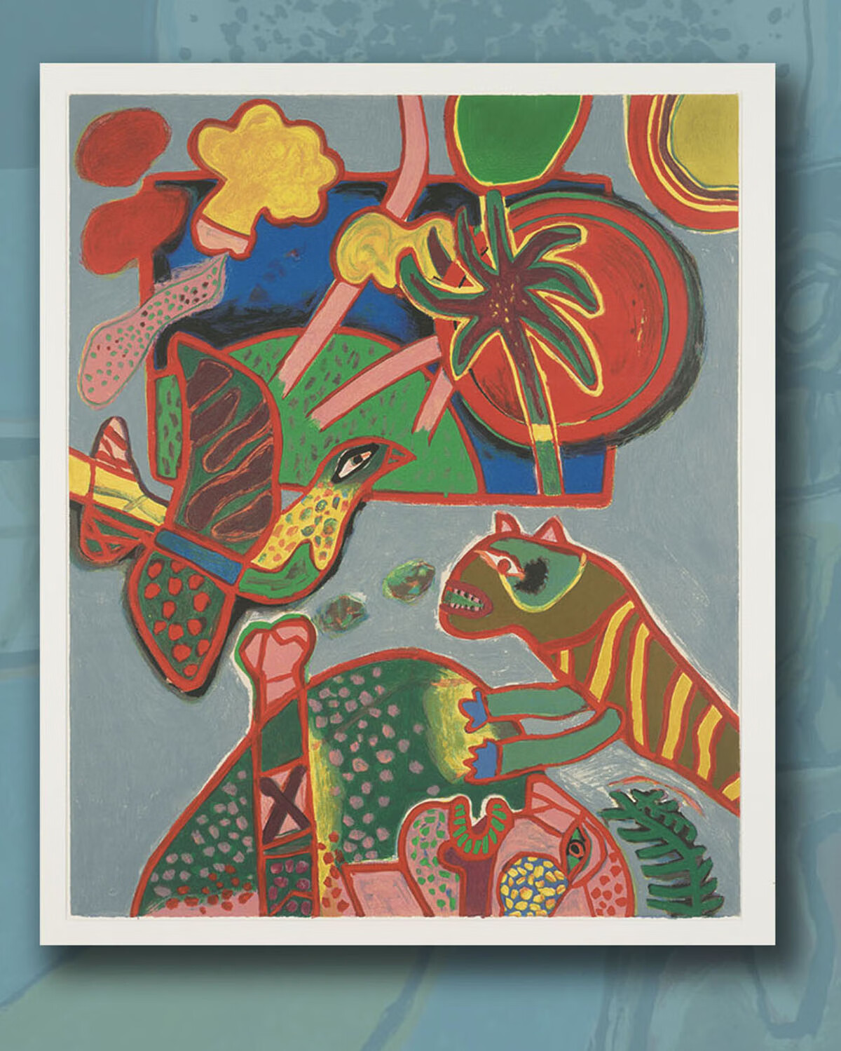 《鸟和女人》现代派抽象绘画艺术微喷装饰画 a 30*40 哑黑拉丝铝框 面