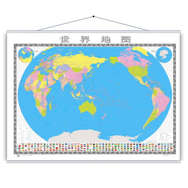 2022年 世界地图挂图 约1.5米X1.1米 精装 高清覆膜 整张无拼接 交通行政 挂绳式 世