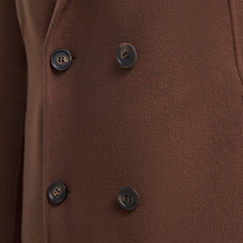 MAYOR男装 秋冬全绵羊毛咖啡经典西服领舒适时尚大衣 咖啡 M (170/92A)