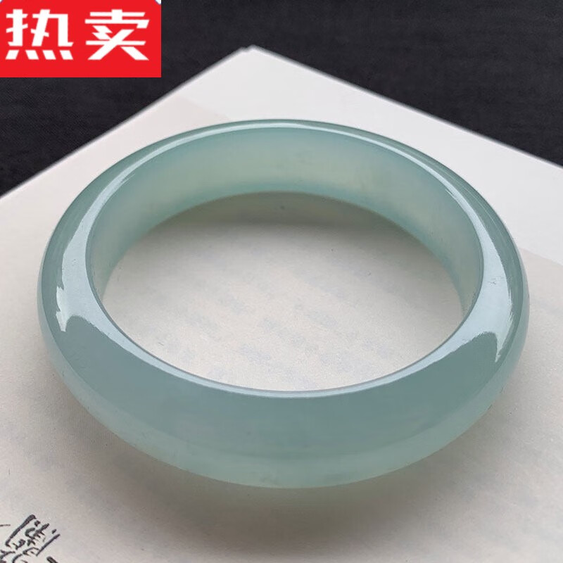 snqp缅甸老坑冰种翡翠手镯晴底油青平安镯飘花贵妃手镯玉器镯子家人