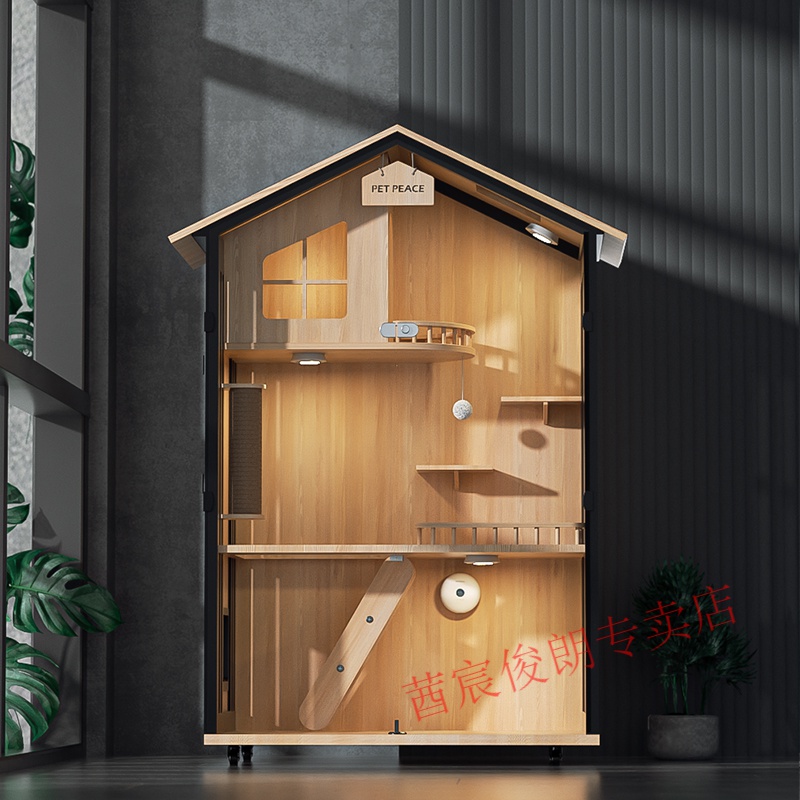 猫别墅超大型豪华自由空间实木质猫舍猫屋猫咪猫柜室内家用猫笼子 猫
