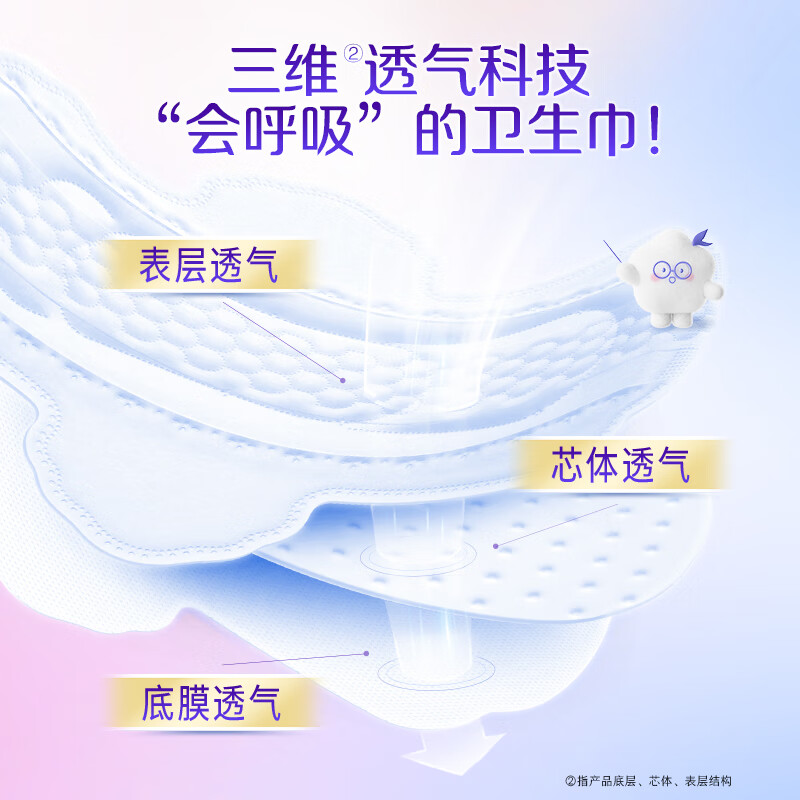 洁婷棉柔卫生巾国产姨妈巾日夜用组合套装透气双U套装 日夜用66片