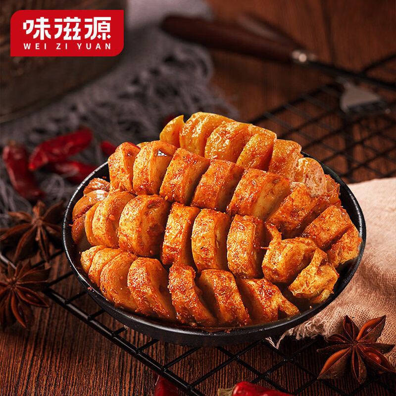 味滋源 烤面筋 烧烤味烤面筋 手撕速食麻辣豆干 混合口味 烤面筋120g/袋【香辣味】 1件