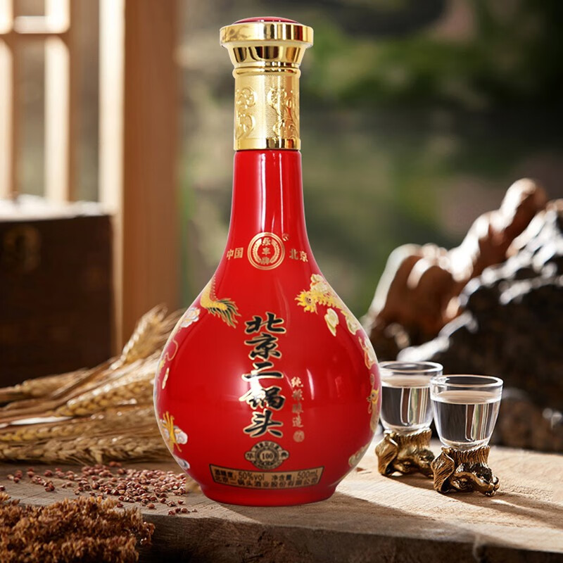 永丰牌北京二锅头小方瓶出口 清香型白酒42度纯粮酒 节日送礼白酒 50%vol 500mL 6瓶 红龙华典100