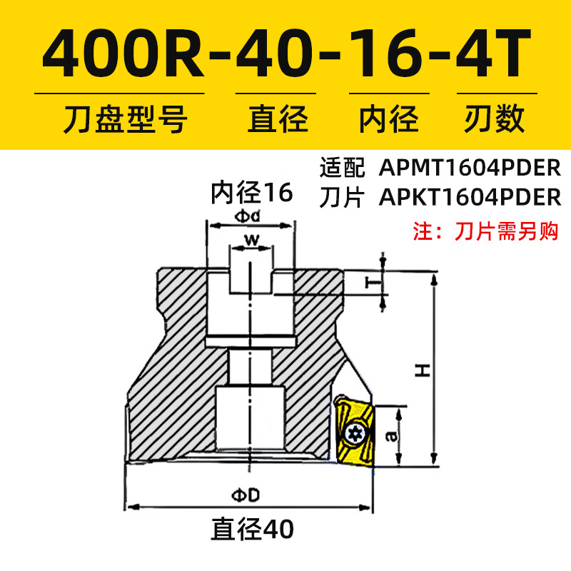 个个熊400r刀盘平面铣数控铣刀盘90度铣平面1135铣床铝用1604废角300r
