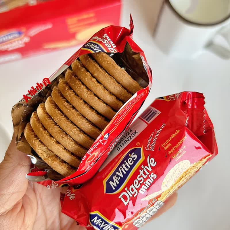 麦维他（McVitie's）进口消化饼干零食 全麦纤维粗粮营养早餐办公室休闲食品 全麦消化饼干 32.5g *2包【试吃】
