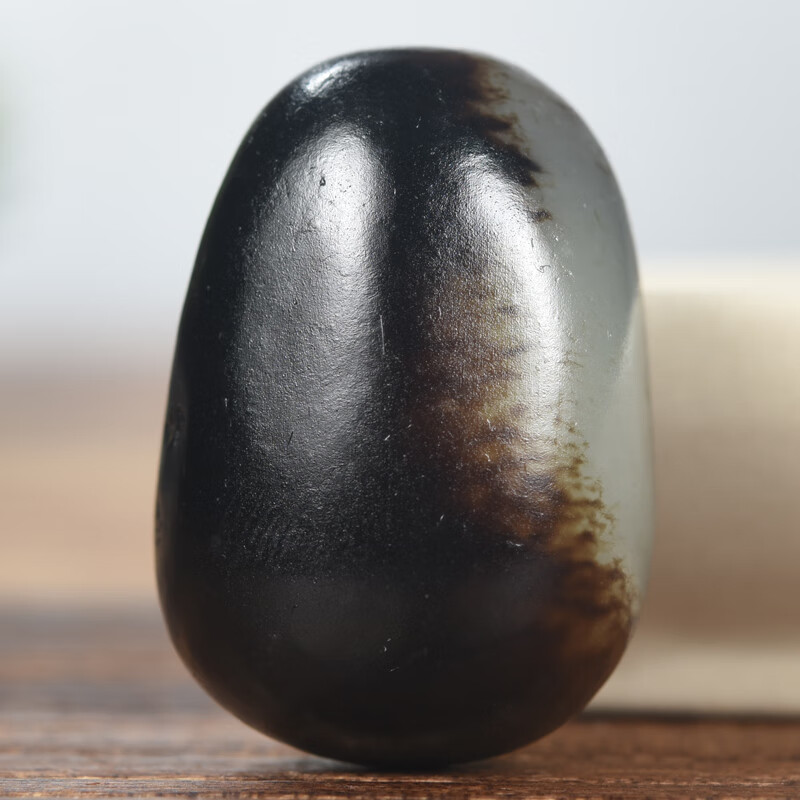 疆友 孤品 和田玉籽料原石吊坠 男女款黑皮玉石挂件 20克