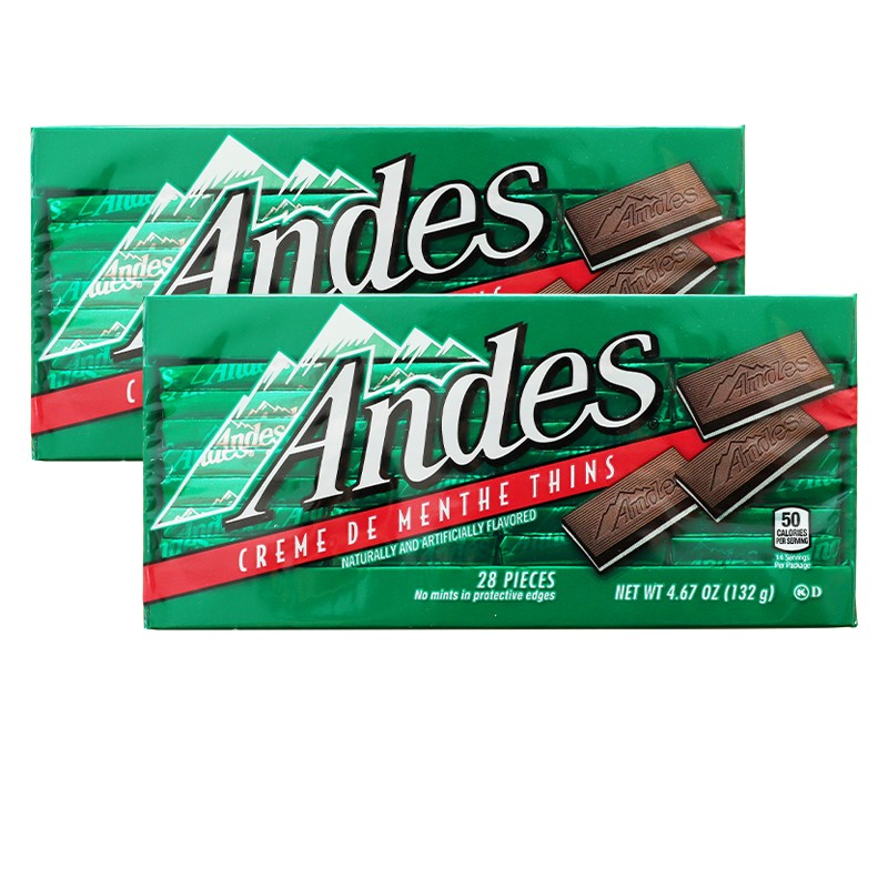 安迪士美国进口零食andes安迪士单双层薄荷牛奶味夹心巧克力安迪斯28