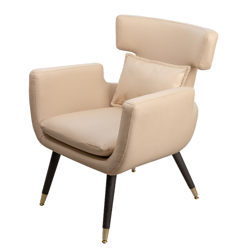 懒悠悠 电脑椅子家用单人沙发椅北欧创意家具舒适轻奢休闲靠背椅书房办公电竞座椅 【实木腿】米白色