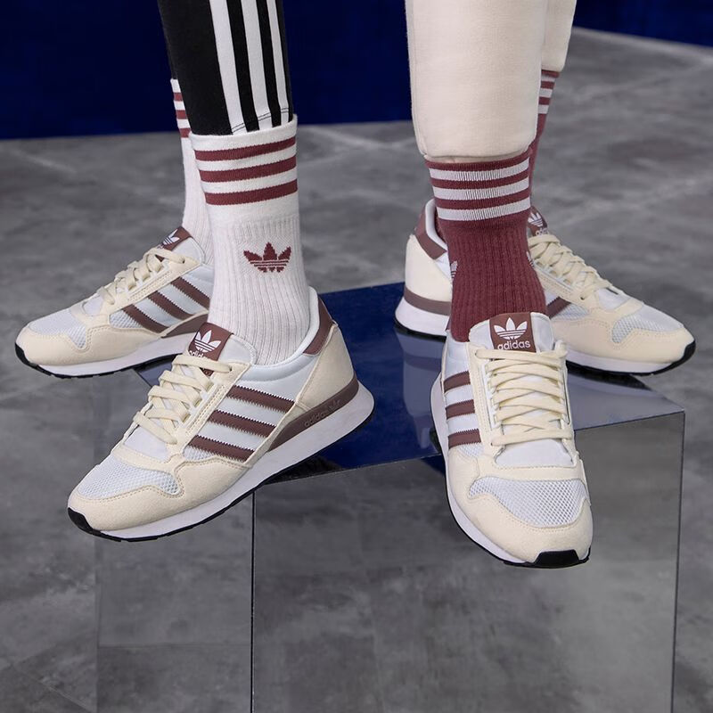 阿迪达斯三叶草休闲鞋男女官网zx 500复古轻便百搭运动板鞋hp9059 白