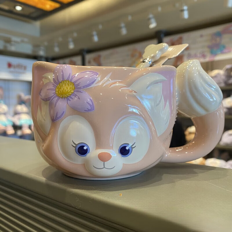 迪士尼周边上海国内代购卡通玲娜贝儿马克杯带勺立体陶瓷杯喝水杯礼物