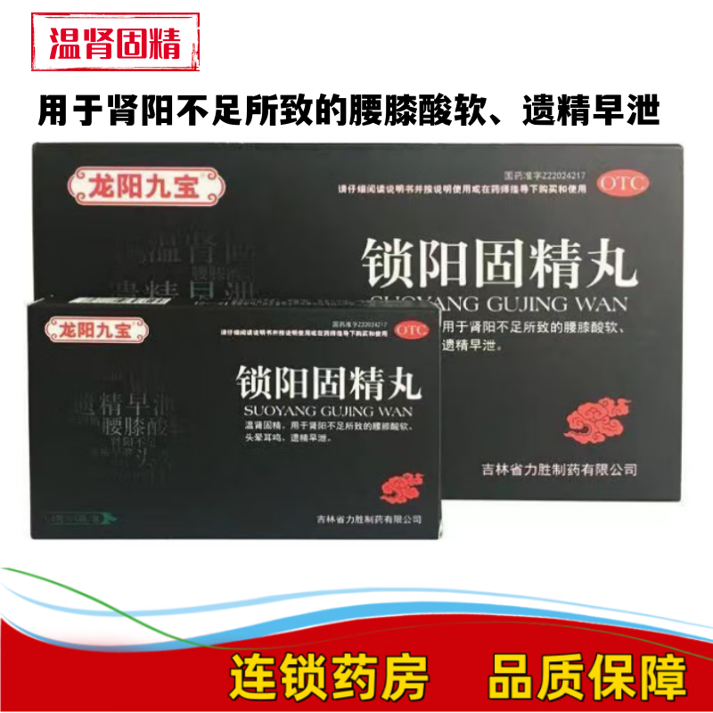 龙阳九宝 锁阳固精丸6g*4袋1大盒(10小盒)温肾固精腰膝酸软 一大盒(10