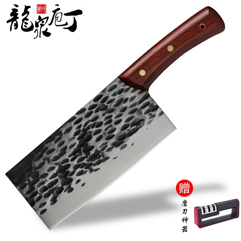 庖丁匠龙泉手工锻打桑刀单刀中式菜刀切肉片刀厨师刀厨房家用斩切两用