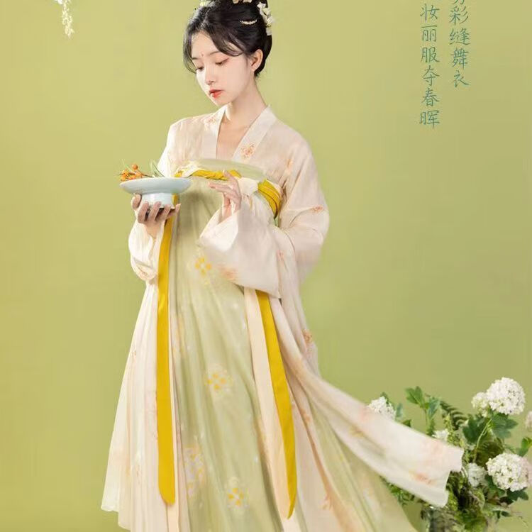 c汉服女唐制中国风齐胸襦裙日常可穿新款【扶摇】复原学生日常对襟