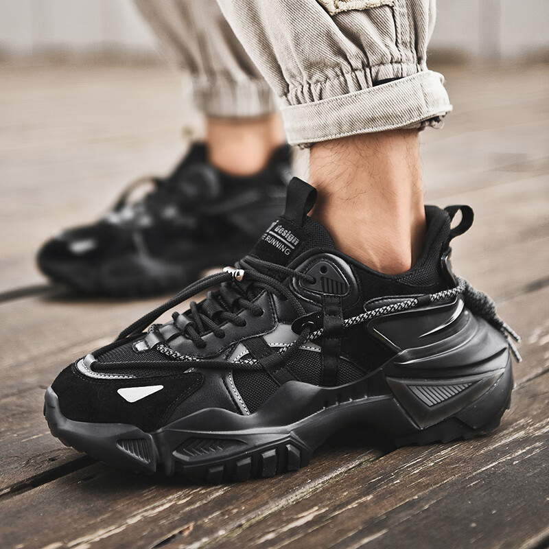 hnxc黑武士机甲鞋男鞋小众原创设计夜光炸街厚底炸 黑色 收藏加购优先