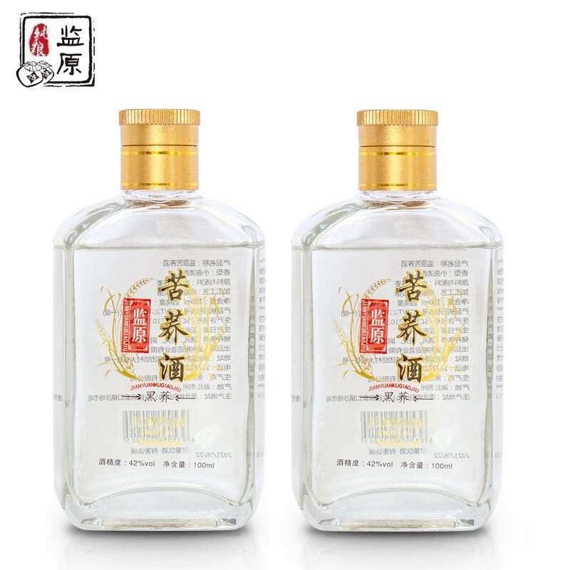 监原监利纯粮食酒口粮苦荞白酒 42度 100ml 2瓶 【苦荞小酒】