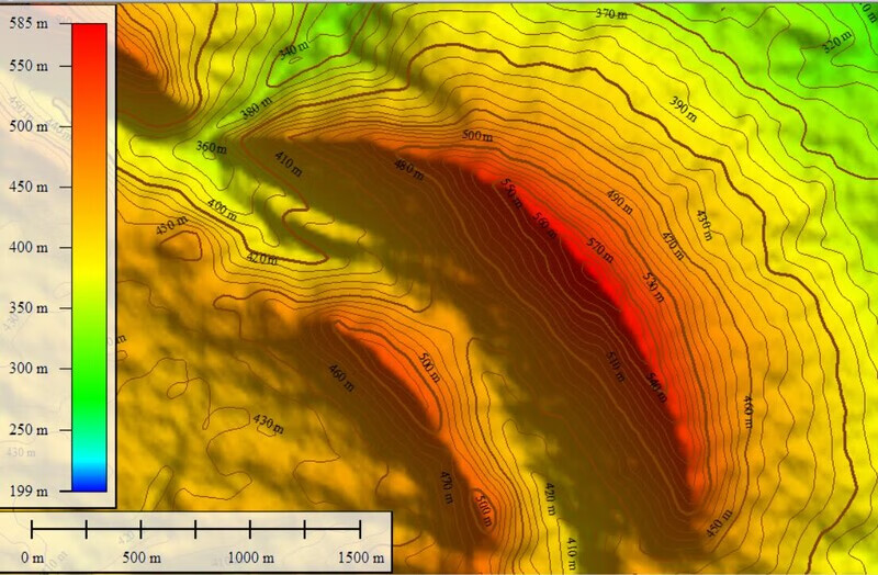等高线地形图灰度图坡度图高程数据dem影像路网建筑轮廓cad叠加商务