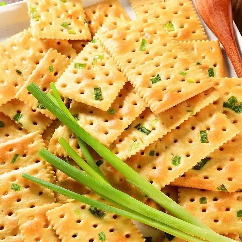 香葱苏打饼干无蔗糖早餐咸味葱花饼干办公室零食代餐点心批发 无蔗糖【香葱饼干】80包/批发