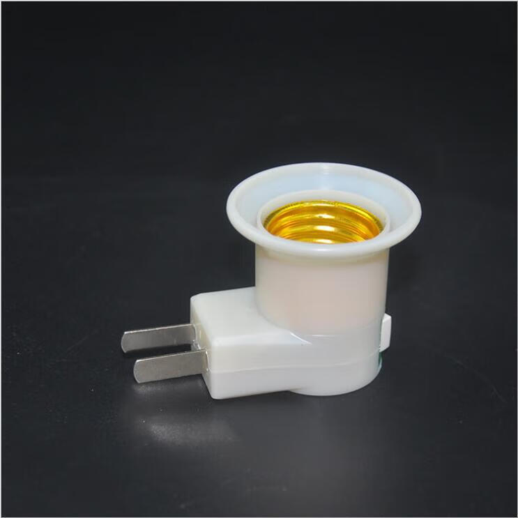 樱笋年光生物灯泡充电灯座带开关螺口e27明装家用二脚插头灯头插