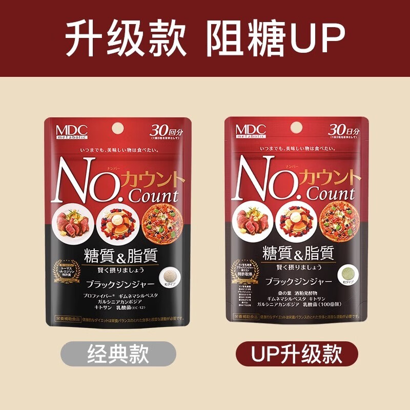 MDC抗糖丸日本进口控碳水阻断吸收抗糖片加快糖分代谢甜食克星酵素 分解糖分 60粒*1袋 【体验装 谨防假货】
