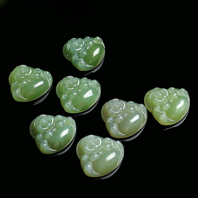 净心石 和田玉吊坠 女款大肚弥勒佛玉坠 附证书 大肚佛