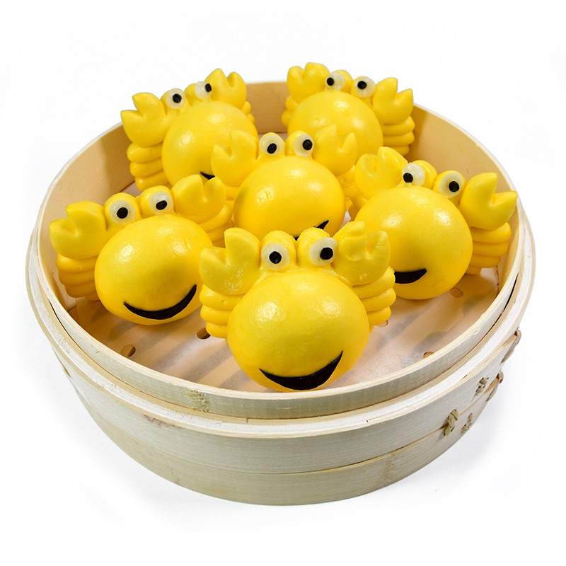 亚洲之星 蟹老板奶黄包10个 速冻食品卡通造型包子馒头 方便速食早餐