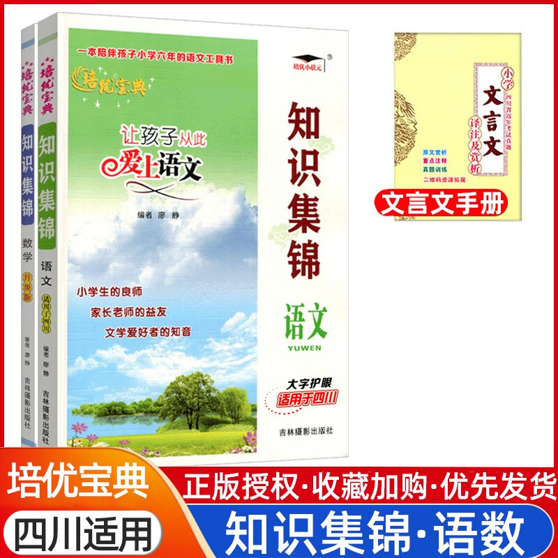 培优宝典语文知识集锦四川专版小升初总复习小学数学英语小学生知识学习工具书大全语文知识大集结 语文+数学