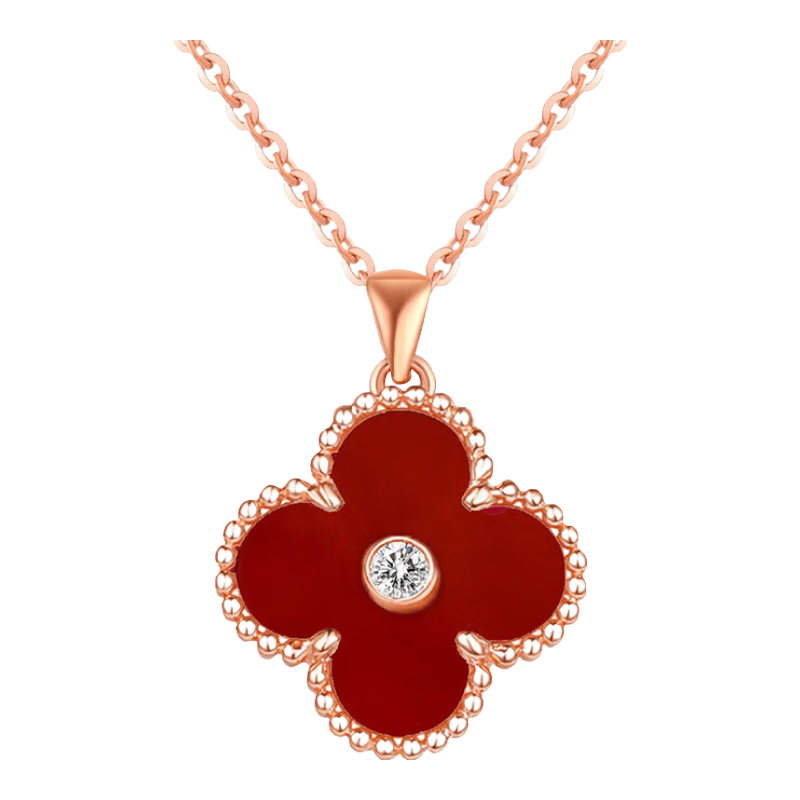 百亿补贴:我爱钻石网18K金钻石吊坠女士彩金四叶草项链结婚送女友老婆生日情人节礼物 18K金四叶草钻石吊坠-红玛瑙1206元