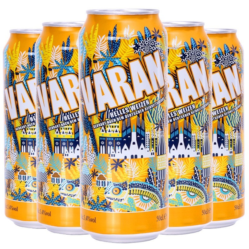 巨蜥德国原装进口小麦白啤浑浊性啤酒500ml装 巨蜥白啤 500mL 24罐 26年10月到期