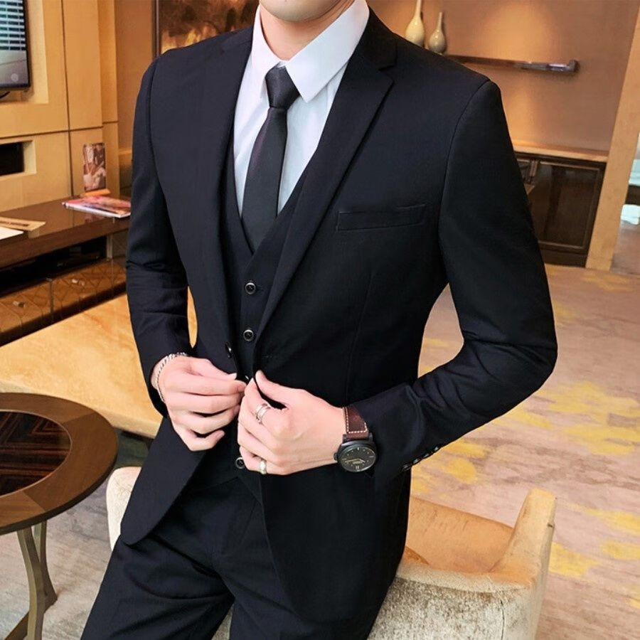 yfzb高中生成人礼服西装男生春天套装男士商务青少年小西服外套结婚职