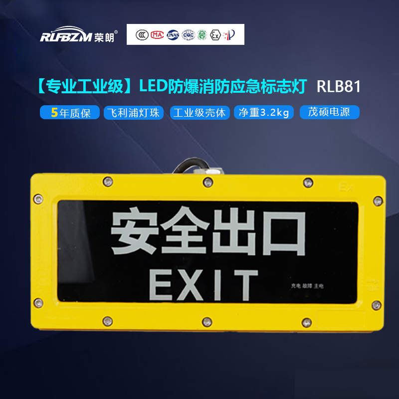 荣朗 4w rlb81 led专业工业级防爆消防应急标志灯工业照明灯具安全