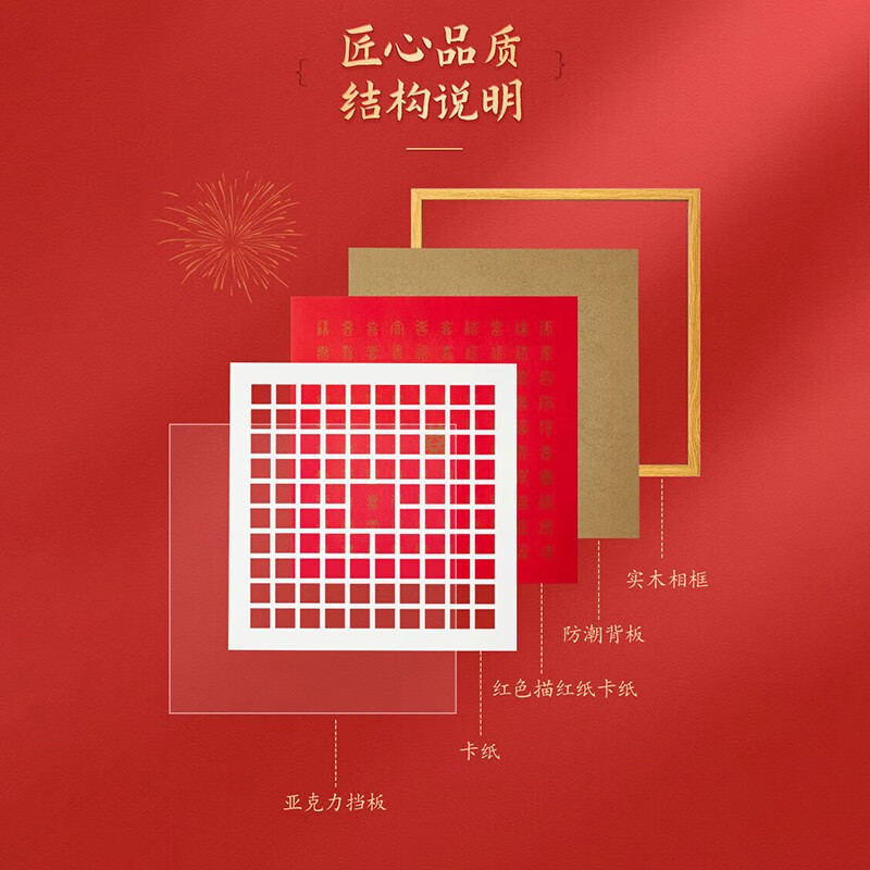 铂呐苓百喜图DIY伴手礼物结婚手写喜字手工挂墙相框订婚纪念礼盒 97格