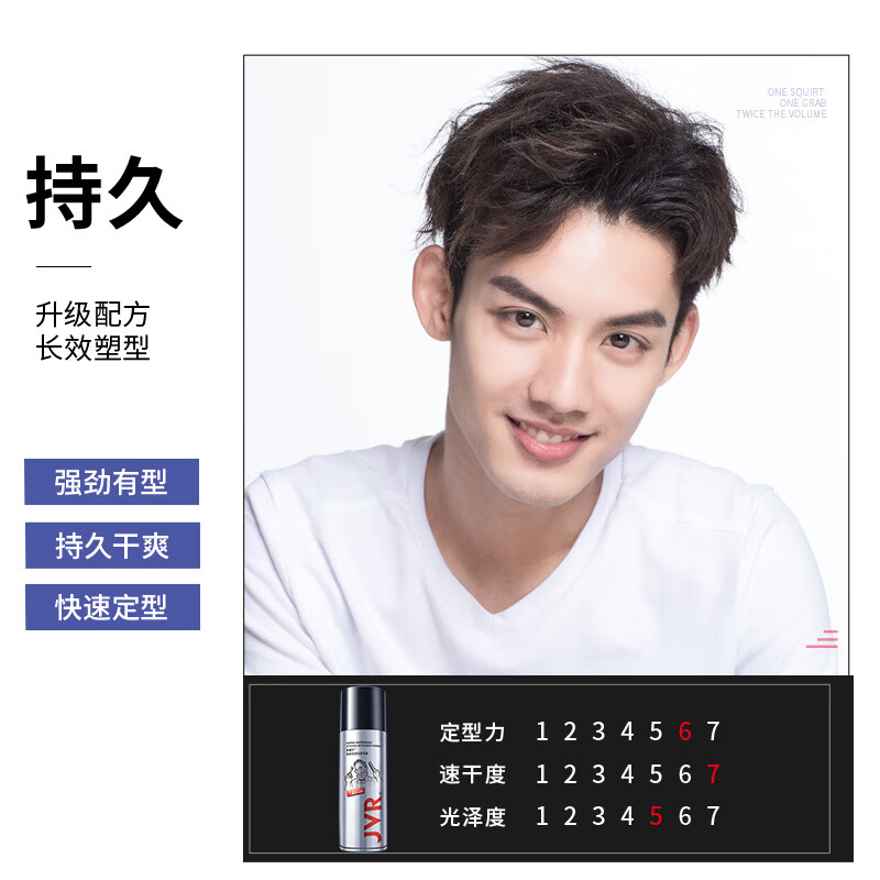 杰威尔发胶男士定型喷雾加发泥发蜡干胶头发持久清香自然蓬松造型水 发胶喷雾旅行装80ml*2【可上飞机】
