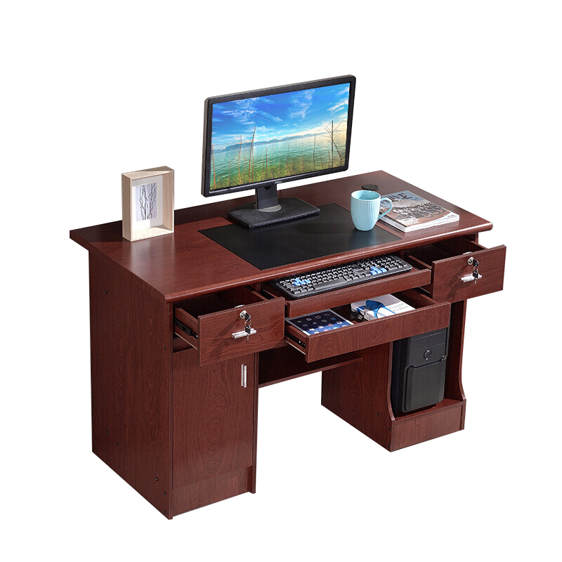 欧宝美木质办公桌现代职员电脑桌经理桌简约书桌单人写字台1400*700*760