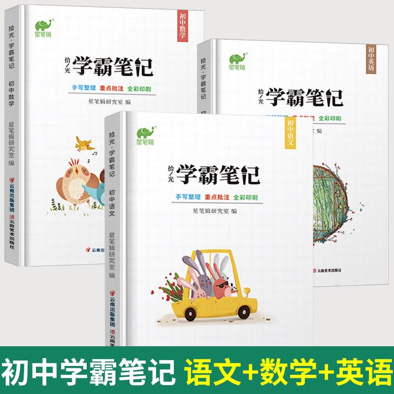 【九科可选】学霸笔记初中全套星笔辑手写拾光初一二三通用语文数学英语物理化学生物政治历史地理 【三本】初中语数英