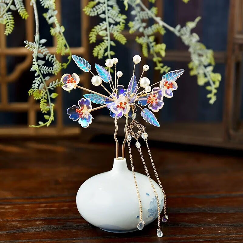 汉服配饰古风发饰发梳插梳发簪子女u型发钗珠花头花珍珠排簪头饰 款式