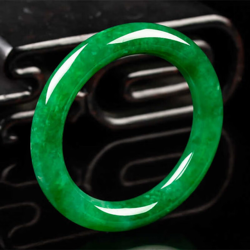 亚梵尼缅甸老坑满绿翡翠手镯冰种阳绿货老坑缅甸绿圆条玉镯子女 53号