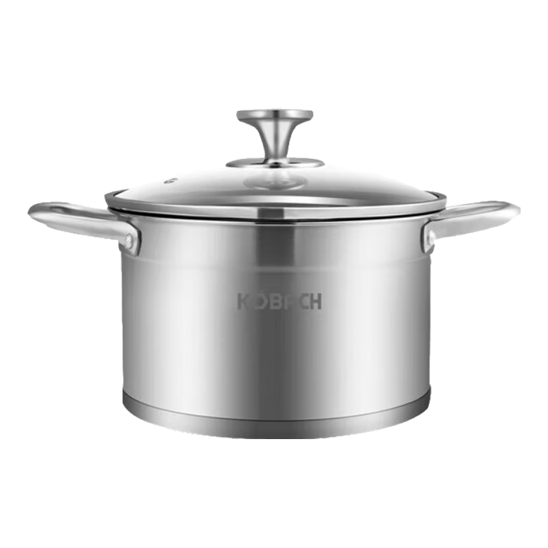 康巴赫（KBH） 汤锅304不锈钢22cm家用通用热奶煮面锅煮锅欧式汤锅稀饭锅 