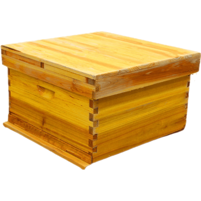 蜂箱老農(nóng) 中蜂蜜蜂蜂箱煮蠟全套養(yǎng)蜂工具標準十框蜂箱杉木平箱批發(fā) 煮蠟款