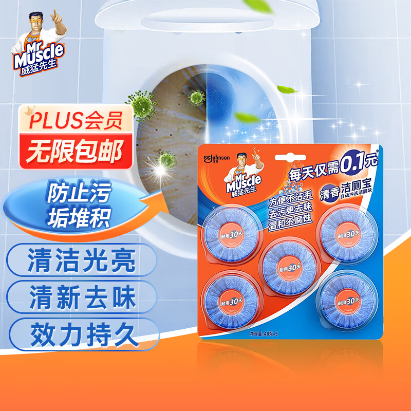 威猛先生（Mr Muscle） 洁厕宝 40g*5块 清香型 洁厕块 马桶清洁 蓝泡泡 超市同款高性价比高么？
